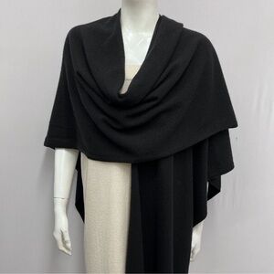 Yansi Fugel 100% Cashmere Wrap Shawl Black 20 3/4" by 74 1/2" Very Large OS